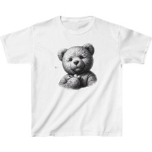 Velmora Fashion Çocuk Baskılı T-Shirt - Beyaz