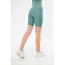 Velmora Fashion Yüksek Bel Biker Sporcu Şort - Mint Yeşili