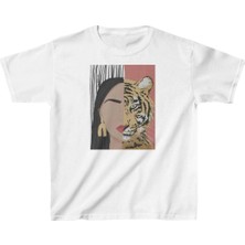 Velmora Fashion Çocuk Baskılı T-Shirt - Beyaz