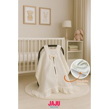 Jaju Baby Tek Katlı Krem Müslin Puset Örtüsü – Nefes Alabilen Ultra Hafif Kumaş