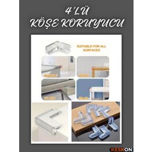 Keskon 4’lü Şeffaf Silikon Köşe Koruyucu | Bebek ve Çocuk Güvenliği Için Masa & Mobilya