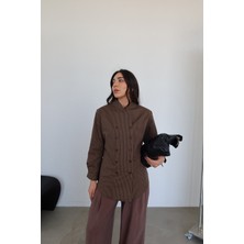 Özge Özgenç Çizgili Kruvaze Gömlek