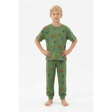 Isobel Isob Iş Makineleri Desenli %100 Pamuk Erkek Çocuk Pijama Takımı 3-12 Yaş 10104-30104