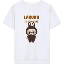 Velmora Fashion Kız Labubu Çocuk Baskılı T-Shirt - Beyaz