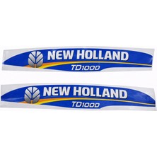 Peren Traktör New Holland TD100D Yan Yazı Takımı Mavi Tip Kaporta Etiketi Sağ - Sol Kaput Sticker Seti