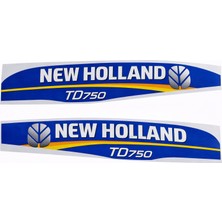 Peren Traktör New Holland TD75D Yan Yazı Takımı Mavi Tip Kaporta Etiketi Sağ - Sol Kaput Sticker Seti