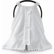 Jaju Baby Ponponlu Müslin Kumaş Organik Puset Örtüsü