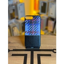 Avcı Teknoloji Market iPhone 7 Plus / 8 Plus Uyumlu Piksel Desenli ve Deri Detaylı Premium Stil Kılıf