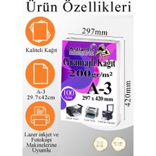 Artlantis A3 Gramajlı Fotokopi Kağıdı 50 Adet 200 gr Sertifika Kağıdı Kalın Kağıt Baskı Tüm Yazıcılara Uyumlu 29.7X42CM Ofis Büro