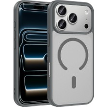 Maks Technology iPhone 17 Pro Max Kılıf M-Safe Şarj Özellikli Mkst Babet Kapak - Gri