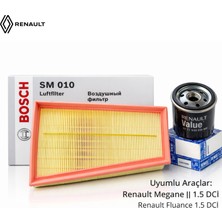 Bosch Renault Megane Iıı - Fluance 1.5 Dcı | Hava + Orijinal Yağ Filtresi
