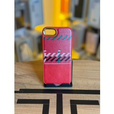 Avcı Teknoloji Market iPhone 6 / 7 / 8 Uyumlu Piksel Desenli ve Deri Detaylı Premium Stil Kılıf