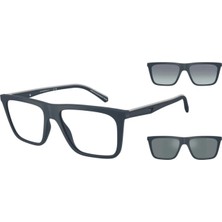 Emporio Armani Ea 4258 50881W 54 Erkek Kare Aynalı Klipsli Mavi Kemik Güneş Gözlüğü