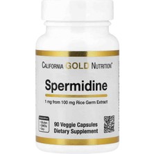 California Gold Nutrition Spermidin, Pirinç Tohumu Ekstresi, 1 Mg, 90 Vejetaryen Kapsül