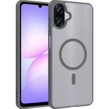 Maks Technology Galaxy A07 Kılıf M-Safe Şarj Özellikli Mkst Babet Kapak - Gri
