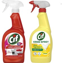 Cif Her Yer 750 ml Leke Çıkarıcı ve Krem Sprey Yağ Çözücü 750 ml 2 Li Set