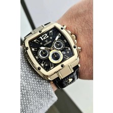 Raymond Erkek Kol Saati Dgold-Bk  Deri Kordon