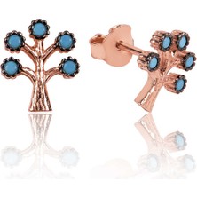 925 Ayar Gümüş Hayat Ağacı Çivili Küpe