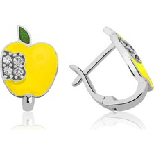 ​gümüş Sarı Elma Çoçuk Küpesi