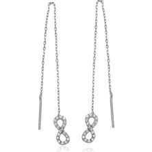 925 Ayar Gümüş Zincirli Sonsuzluk Küpe