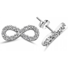 925 Ayar Gümüş Sonsuzluk Çivili Küpe