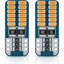 Duolight T10 Park Ampulü, Turuncu, 24 Led, Ultra Parlak, Amerikan Park Görünümü, Arıza Lambası Yakmaz, 2 Adet