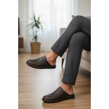 Cozi Company Hakiki Deri Ortopedik Topuk Dikeni Özel Tabanlı Önü Kapalı Günlük Terlik