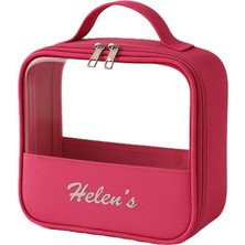 Delixa Pvc Şeffaf Seyahat Makyaj Çantası (Pembe)