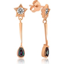 925 Ayar Gümüş Yıldızlı Damla Küpe