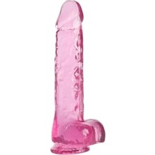 Delixa Şeffaf Pembe Realistik Dildo 23 cm