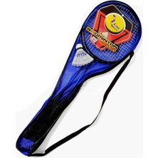 Delixa Çantalı Bedminton Seti 2 Raket 3 Badminton Seti (Mavi)