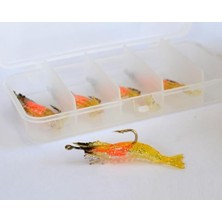 Delixa Delitay Balıkçılık 3062 Silikon Karides 5.5cm Suni Yem 5' Kutu (06)