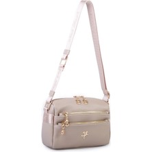 Nas Bag Kadın  Çok Bölmeli Orta Boy Çapraz Omuz Çantası Kum Victoria