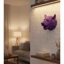 Buğlem Event Dekoratif Mor Kurt Duvar Heykeli Asılabilir Hediyelik 25X19 cm - LG002W-7LD4G2