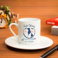 Çılgıntrend Kişiye Özel Isimli Veteriner Tasarımlı Türk Kahvesi Fincanı – Veteriner Hekime Hediye