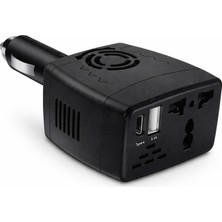 Delixa 12V Araç Invertörü 220V Priz Çevirici + USB + Type-C 150W