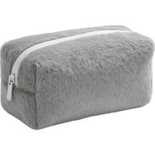 Delixa Peluş Yumuşacık Makyaj Çantası - Organizeri (Gri)
