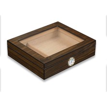 Cigarloong Camlı Puro Kutusu Humidor Ceviz 25's