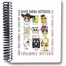 Delixa Tükenmez Not Defteri - 4 (Ressam Kediler) - 13X16 cm