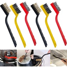 Delixa ® 6'lı Mini Tel Fırça Seti Aspiratör Musluk Duşakabin Lavabo Fırın Ocak Mutfak Derz Tuvalet Pas Yağ