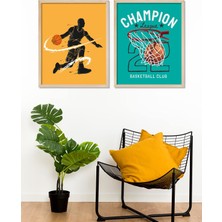 Delixa Vetro Basketbol Çerçeveli Poster Set 30X40 cm