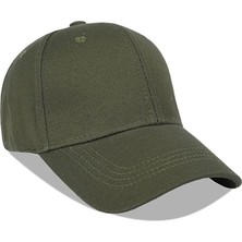 Delixa Yılmazel 6 Yazlık Düz Renklerde Beyzbol Şapkası (Askeri Yeşil)