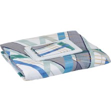 Delixa ÇIZGILI%100 Pamuk Complete Set, Mavi, Kişilik (Kapitoneli Nevresim: 180X230 Cm/çarşaf: 180X260 Cm/ya