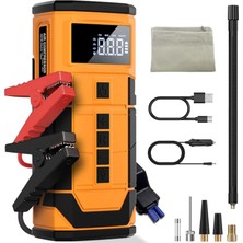 Delixa Kablosuz Lastik Hava Kompresörü, Araç Akü Takviyesi, Powerbank Destekli Kullanım, 3 Farklı Işık Modu