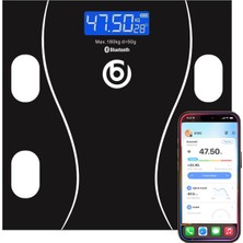 Delixa Akıllı Baskül Bluetooth Tartı, LCD Ekranlı, Mobil Uygulama Destekli, 180 Kapasiteli Vücut Analiz Bas