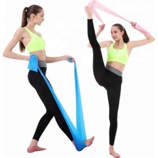 Delixa Pilates Bandı Jimnastik Plates Lastiği 120X15 cm Egzersiz Aerobik Bant 1 Adet Mavi