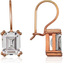 Gümüş Sallantılı Baget Taşlı Küpe