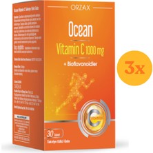Orzax Ocean Vitamin C 1000 Mg 30 Tablet - 3 Adet (90 Tablet) - Dezenfektan Hediyeli (%72 Alkol)