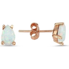 ​gümüş Damla Beyaz Opal Taş Küpe