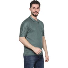 Hedefnur Tekstil Erkek Baba ve Orta Yaş Penye Tişört Yakalı Cepli Oxfort Düz Model Klasik Kesim